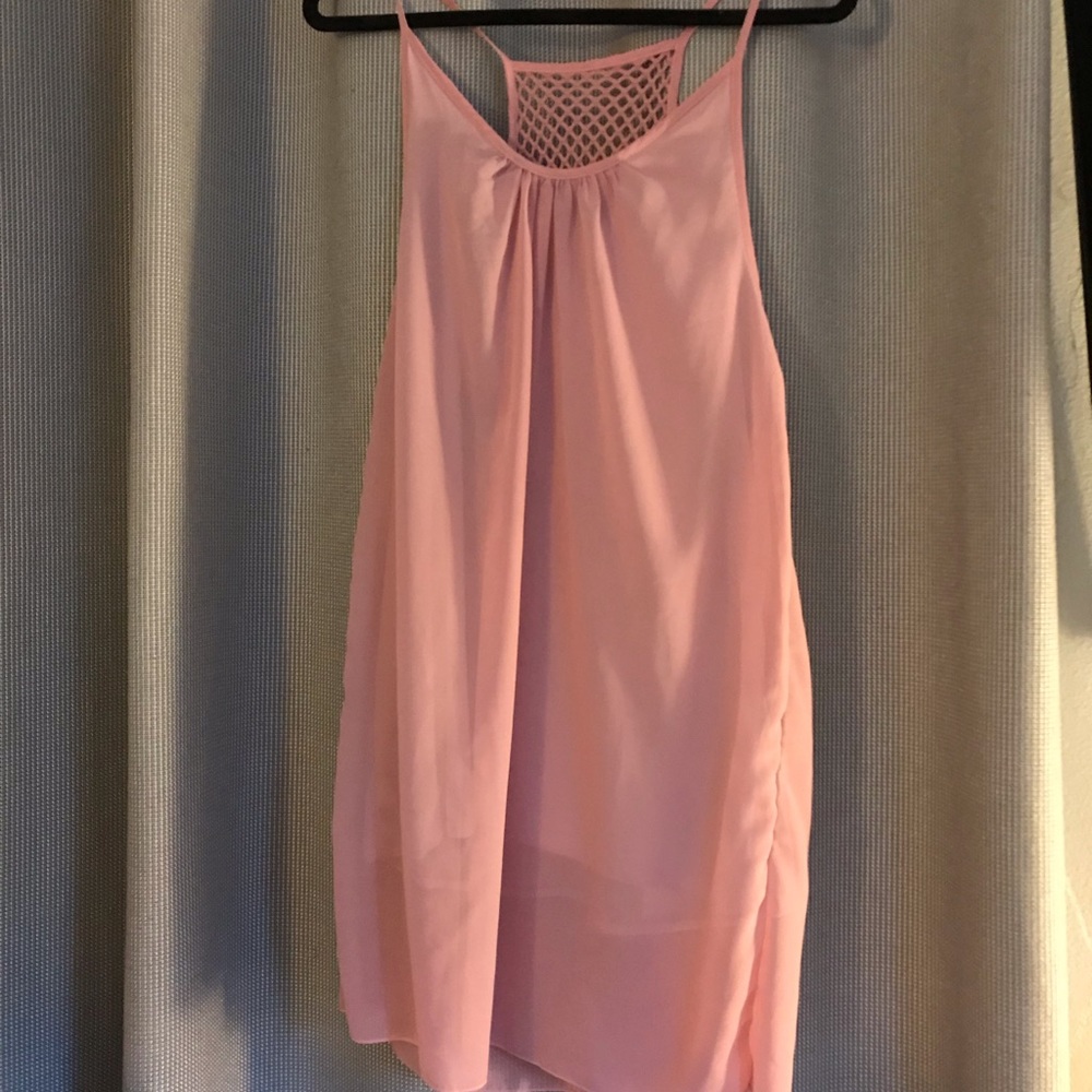 Baby pink sheer dress
